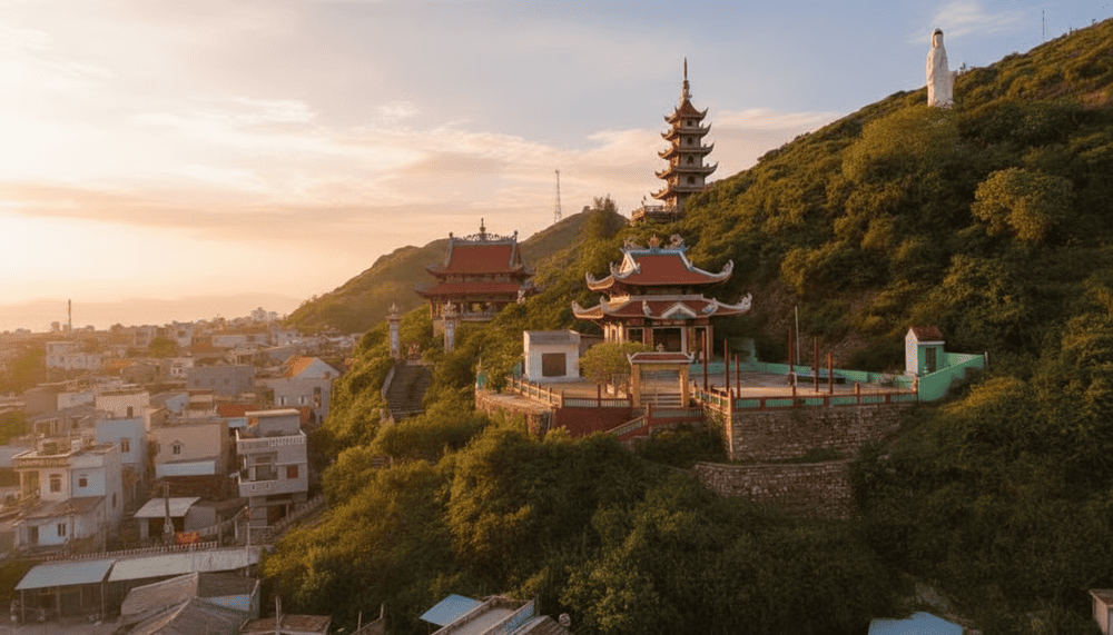 Ch&ugrave;a Phước Sa nh&igrave;n từ tr&ecirc;n cao (Nguồn: Internet).